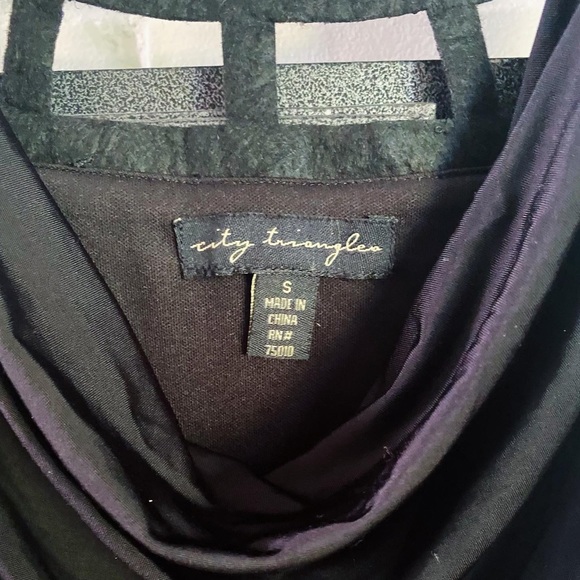 Embellished Cage-Back Black Cowl Neck Bodycon Dress - Picture 3 of 3